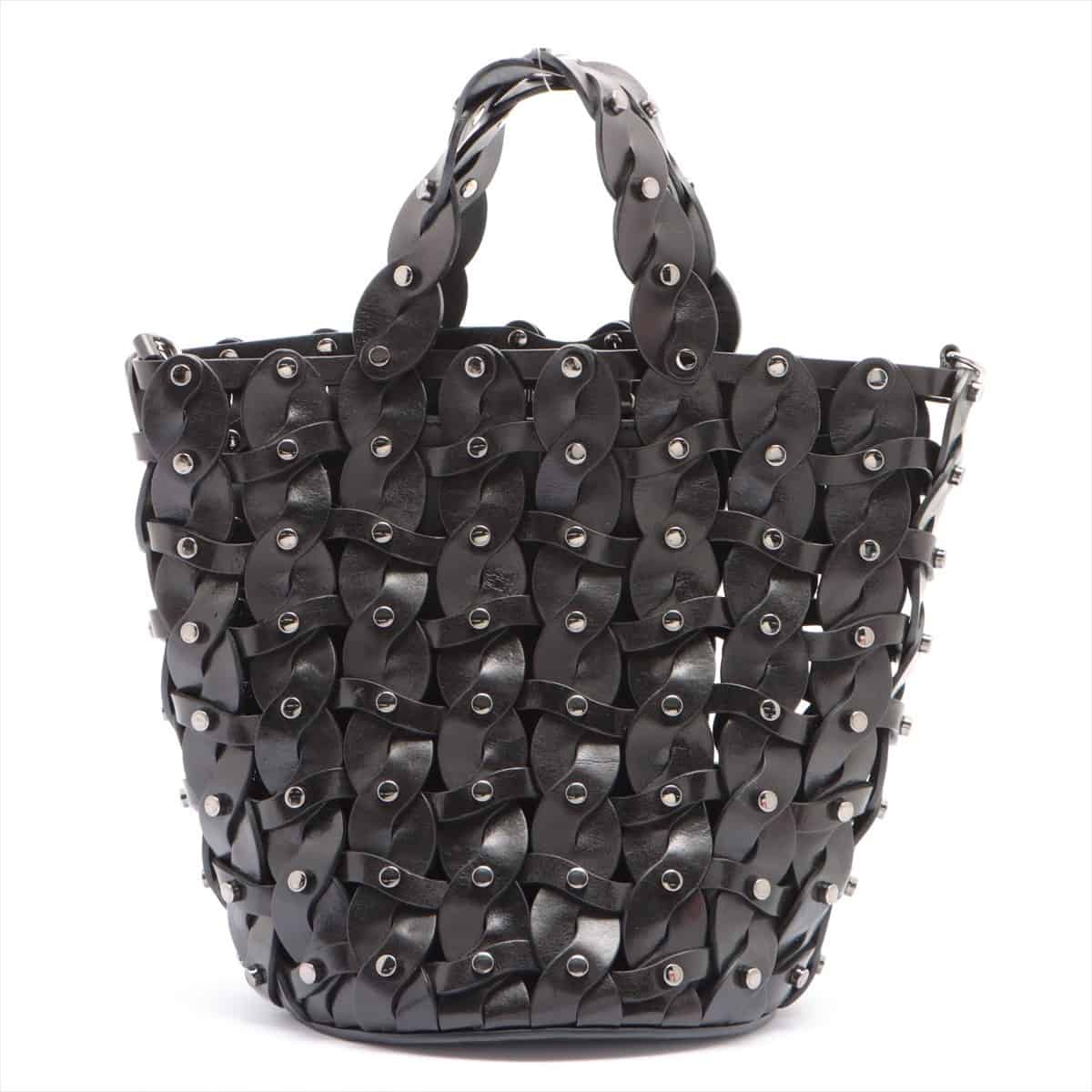 Jimmy Choo Leather 2way handbag Black with pouch