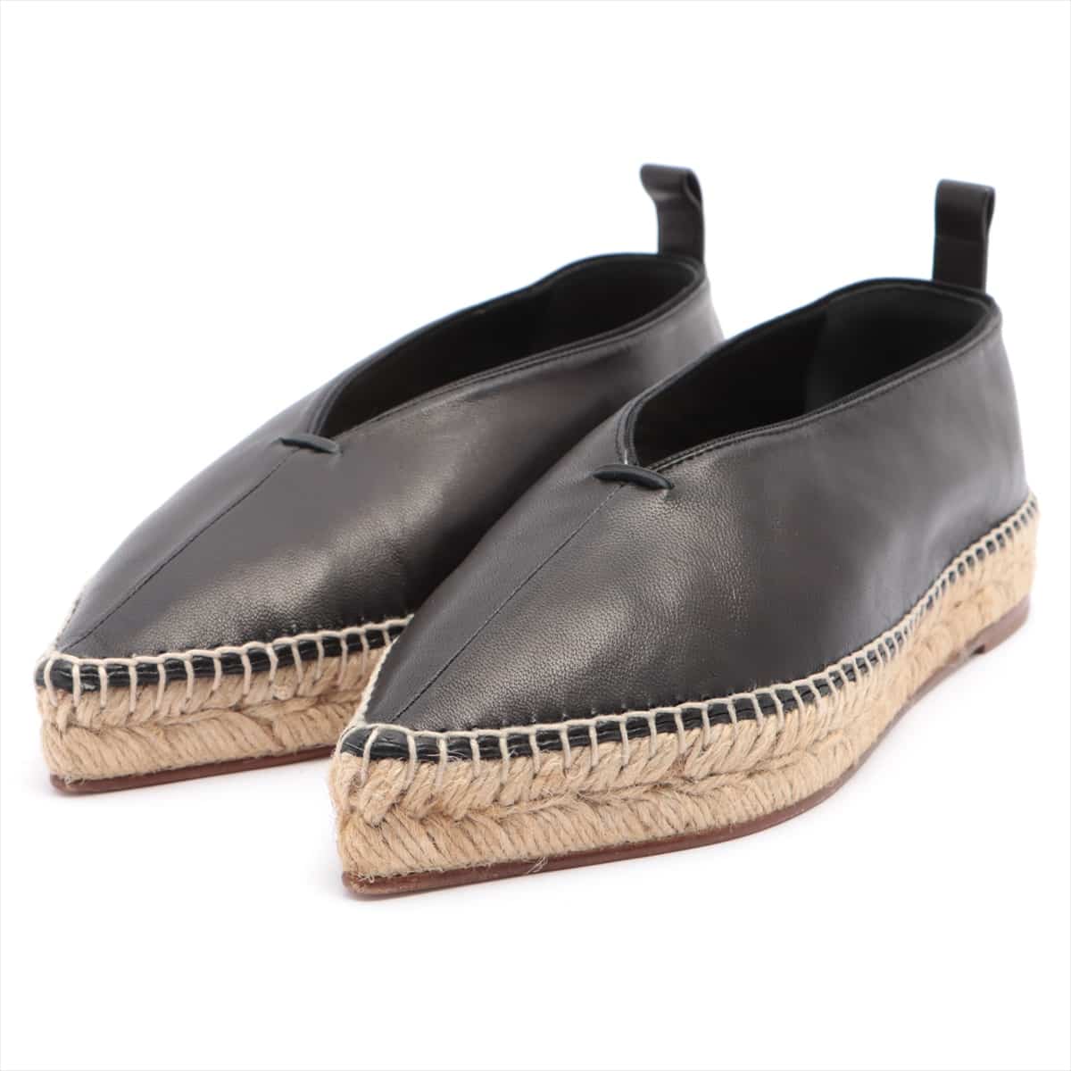 CELINE Leather Slip-on 35 Ladies' Black Espadrilles