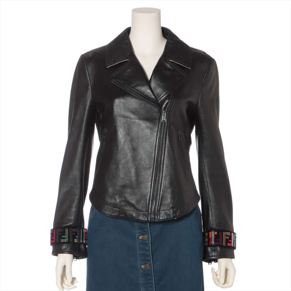 Fendi 17 years Leather Leather jacket 40 Ladies' Black  Studs