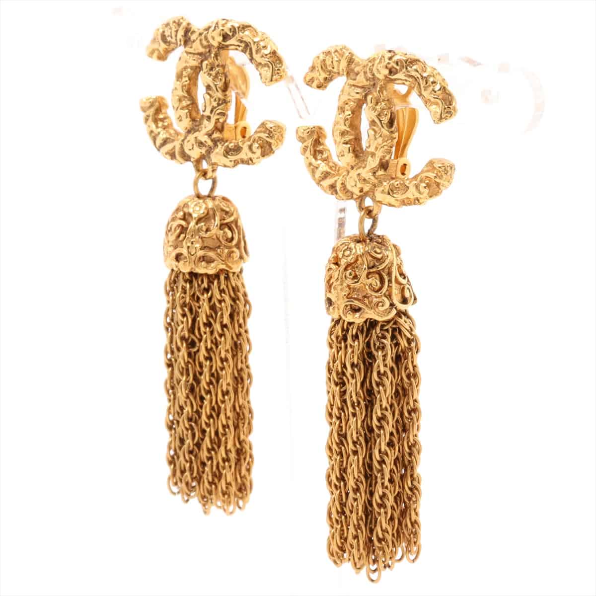 Chanel Coco Mark Earrings (for both ears) GP Gold 93A No rubber
