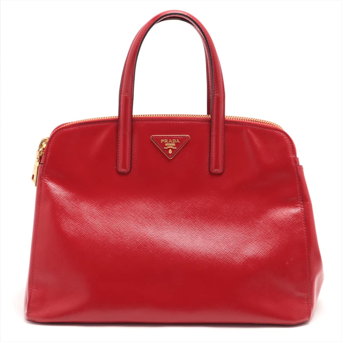 Prada Saffiano Vernice Coating leather Hand bag Red BN2566