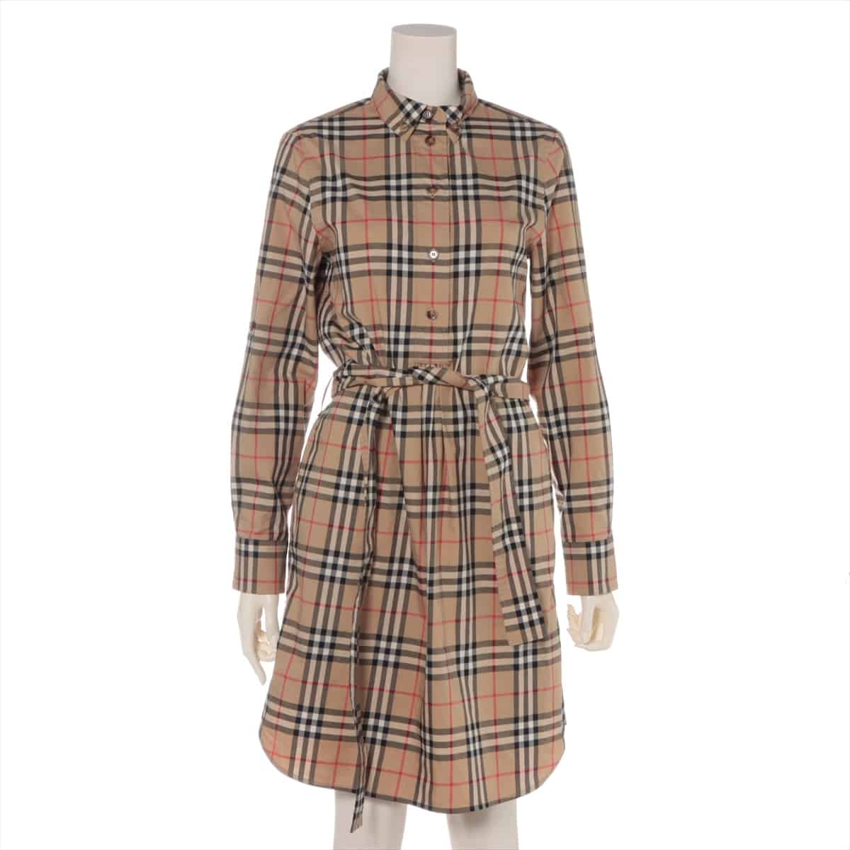 Burberry London Tissi period Cotton & Polyurethane Dress 34 Ladies' Beige  8024585 Nova Check