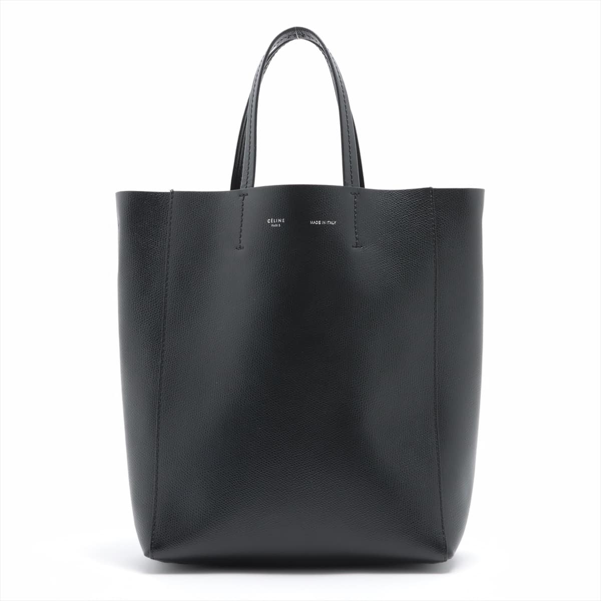 CELINE Vertical Cabas Small Leather 2 way tote bag Black
