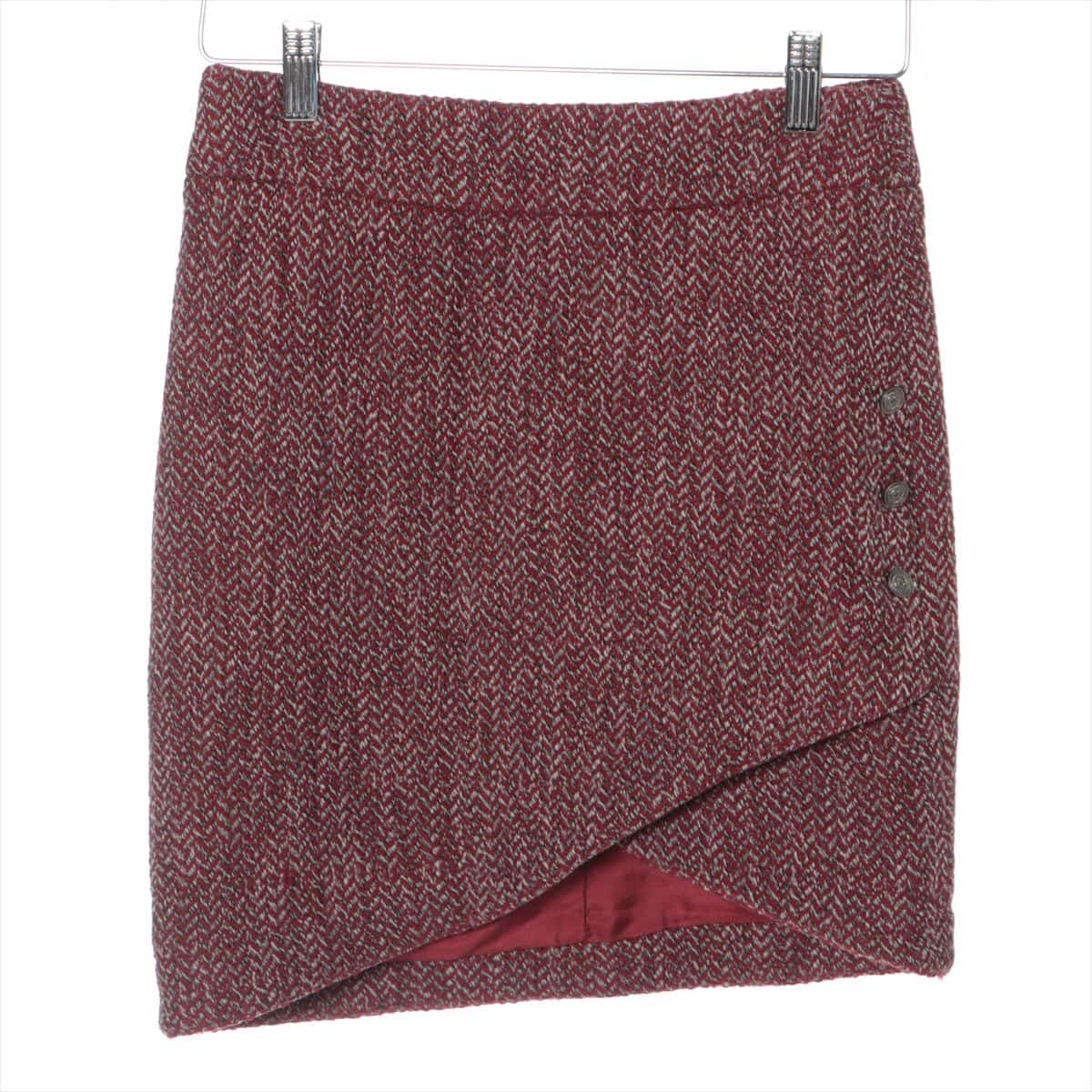 Chanel 08A Tweed Skirt 36 Ladies' Red