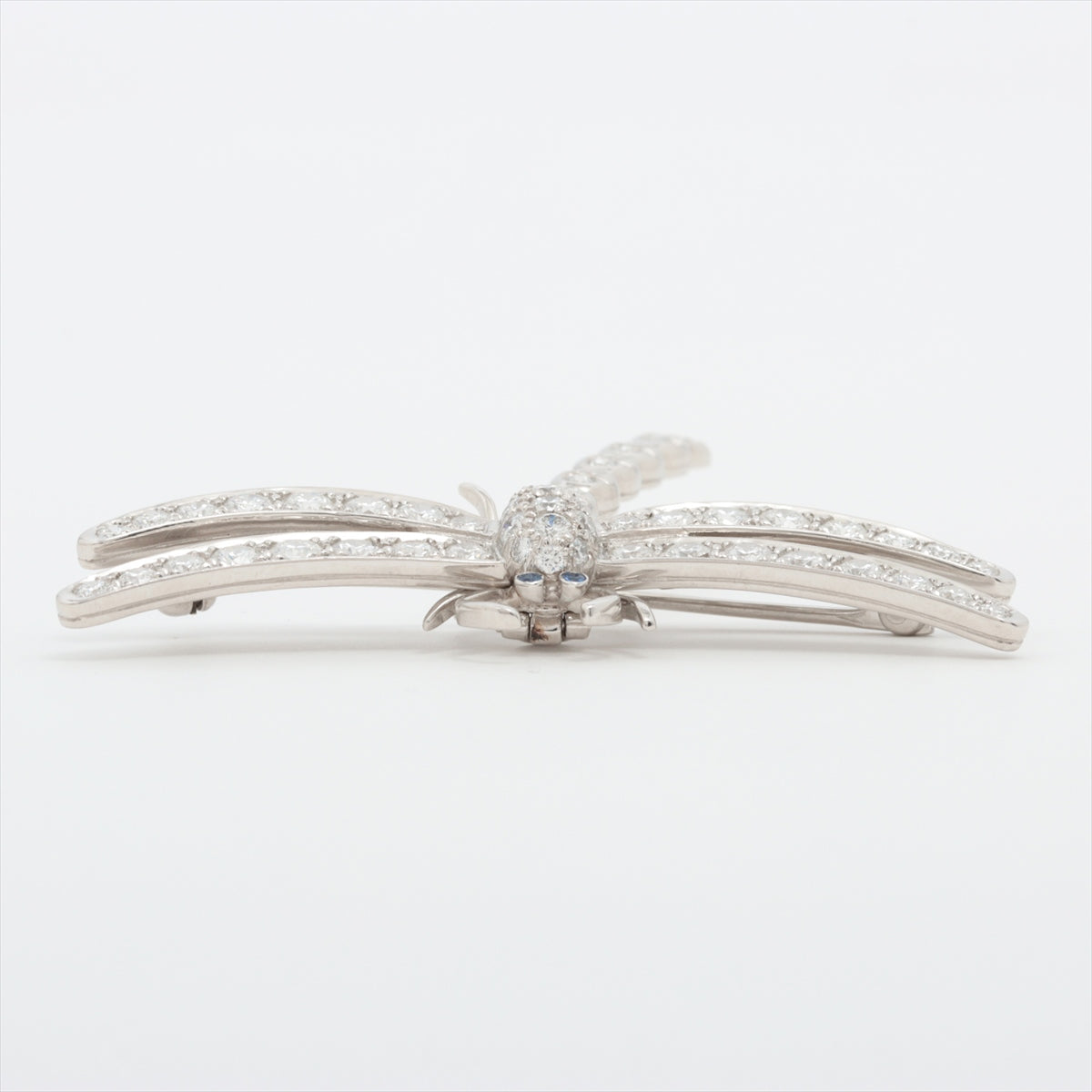 Tiffany Enchant Dragonfly Large diamond Sapphire Brooch Pt950 11.3g