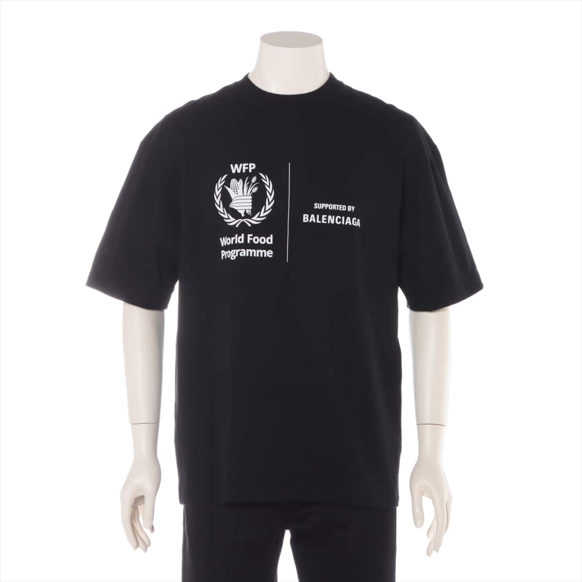 Balenciaga x WFP 20SS Cotton T-shirt S Unisex Black  WFP collaboration 612966