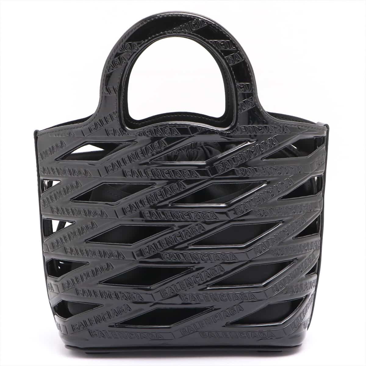Balenciaga Panier Patent leather 2way handbag Black 630708