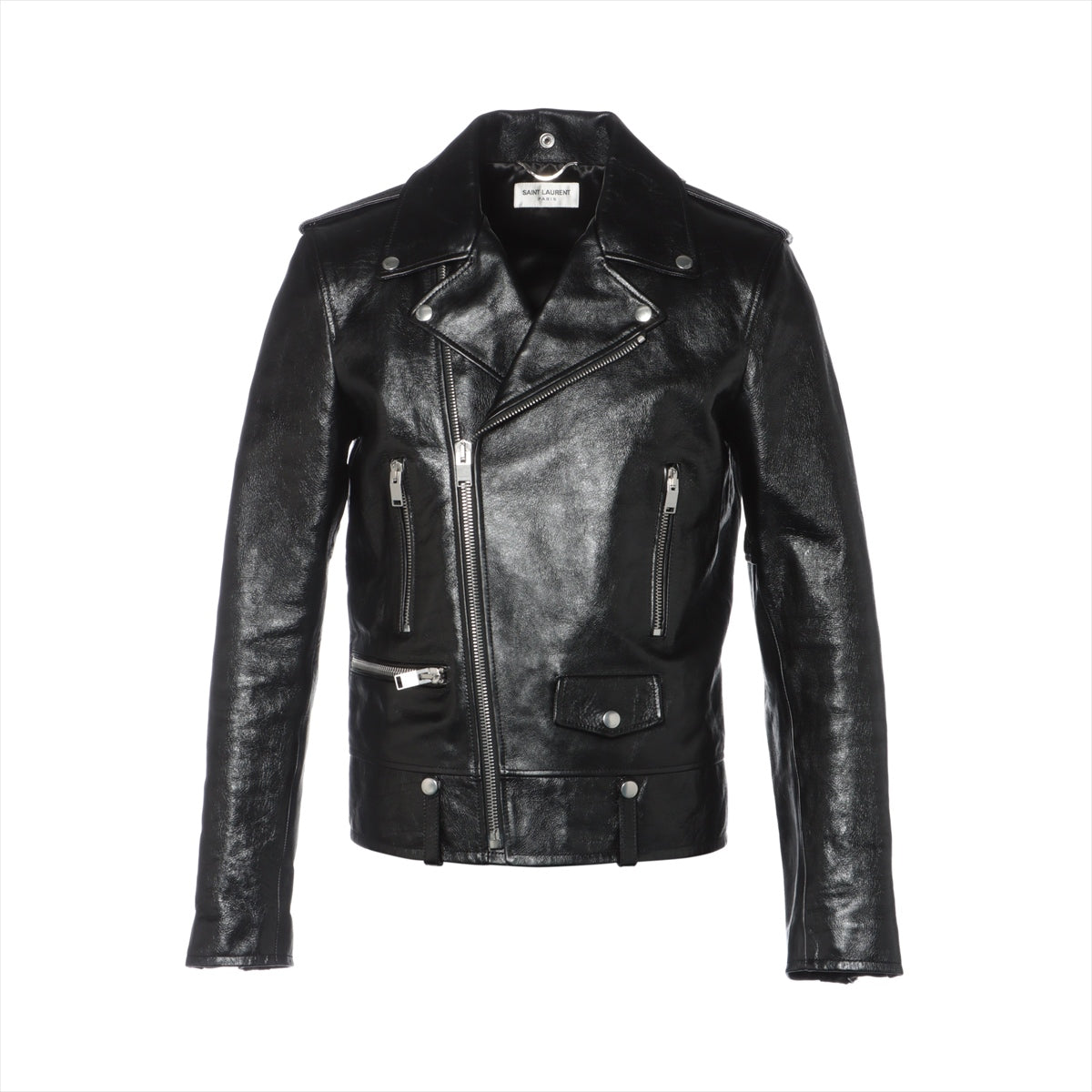 Saint Laurent Paris classic motorcycles Leather Leather jacket 48 Men's Black  484284