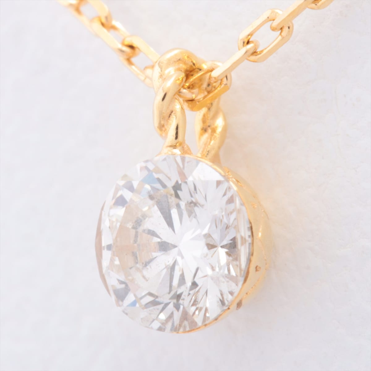 Aget agete diamond Necklace K18YG 0.20ct