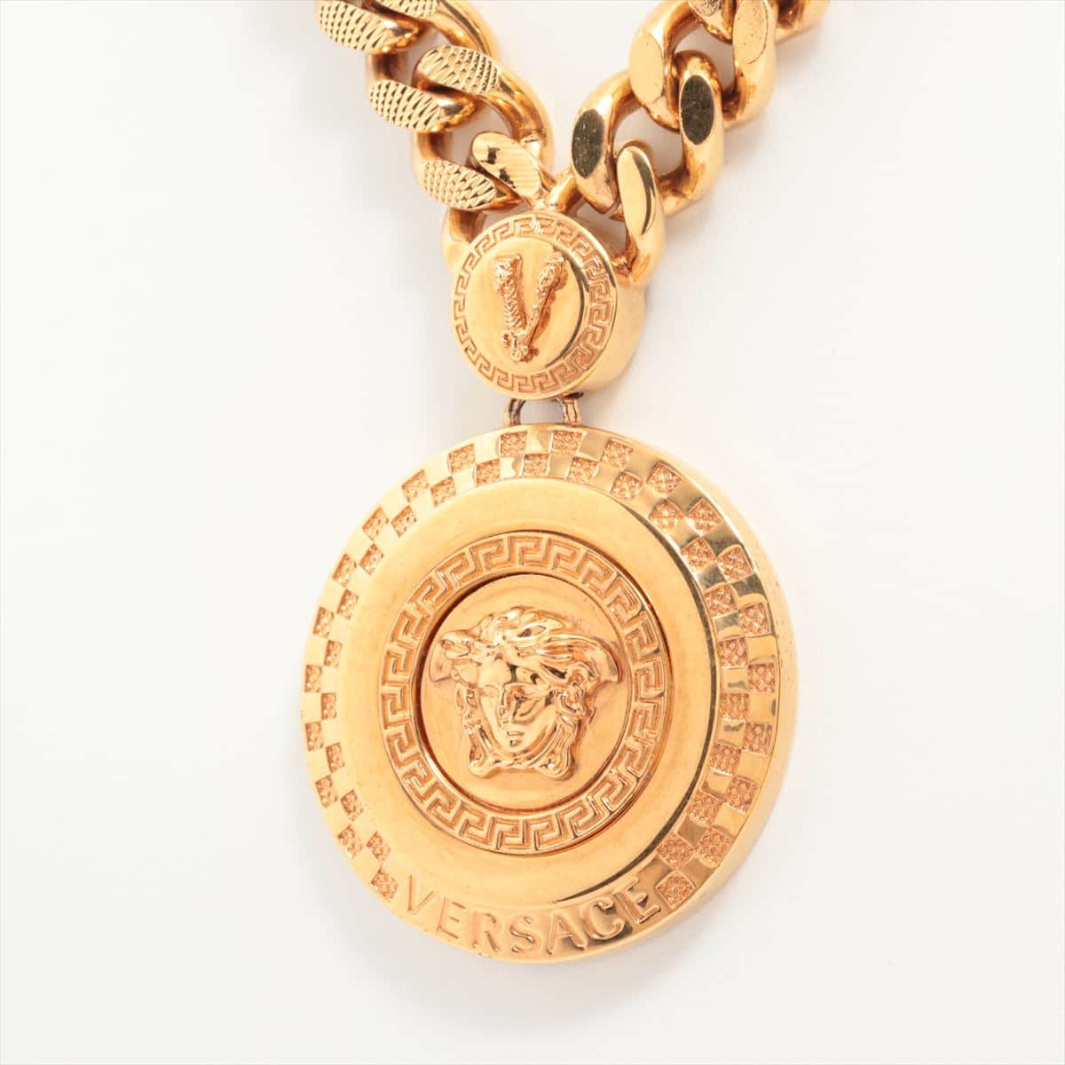 VERSACE Medusa Necklace GP×inestone Gold × Silver