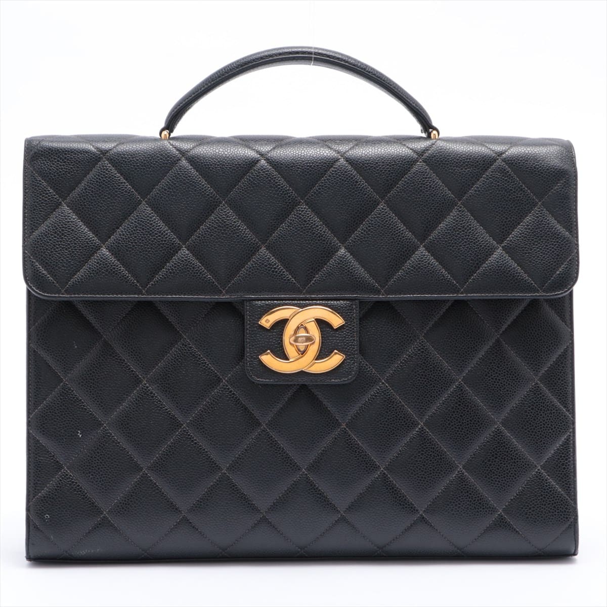 Chanel Matelasse Caviarskin Business bag Black Gold Metal fittings 4XXXXXX