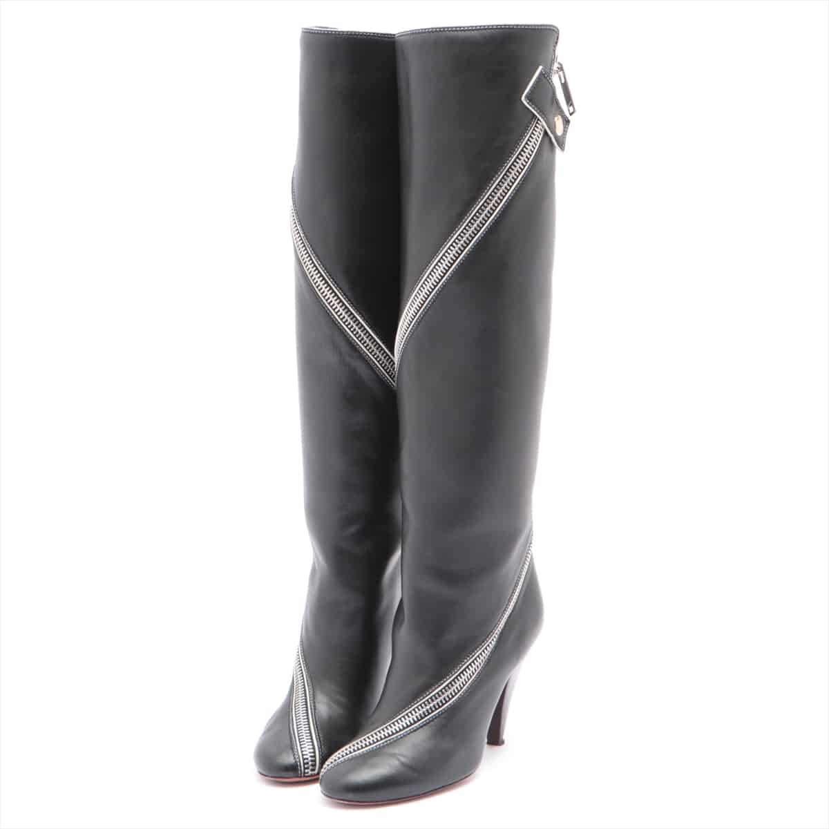 CELINE Leather Long boots 35 Ladies' Black