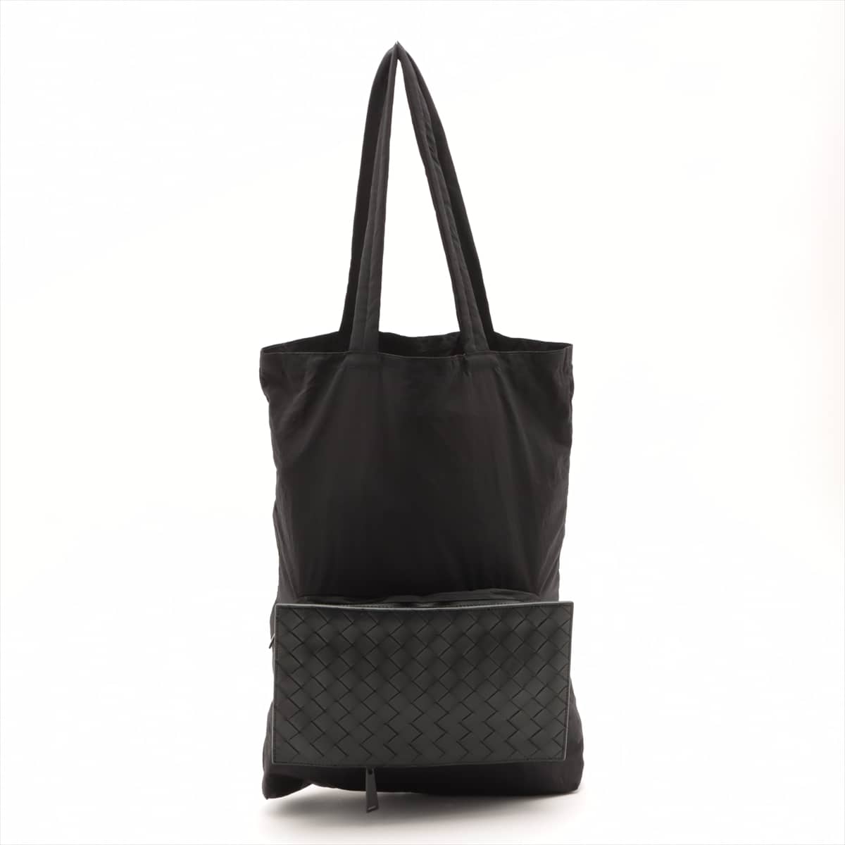 Bottega Veneta Intrecciato Nylon & Leather Tote bag Black
