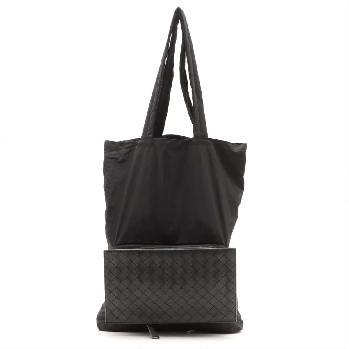 Bottega Veneta Intrecciato Nylon & Leather Tote bag Black