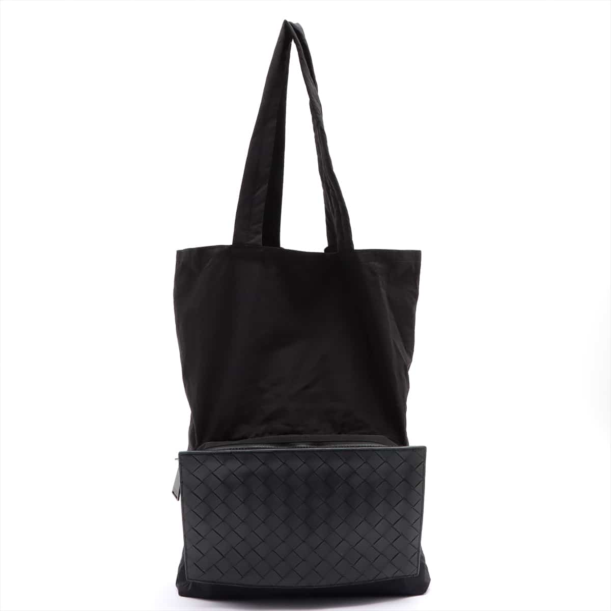 Bottega Veneta Intrecciato Nylon & Leather Tote bag Black Foldable bag