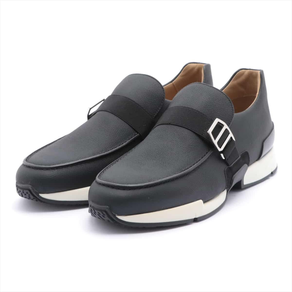 Hermès Leather Sneakers 40 1/2 Men's Black RUN