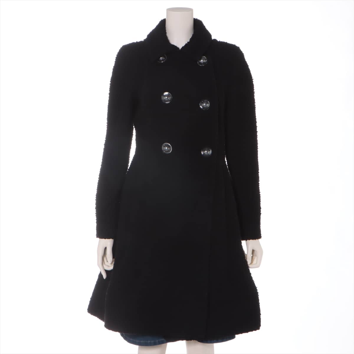 Chanel Coco Button P57 Wool & Nylon Long coat 40 Ladies' Black