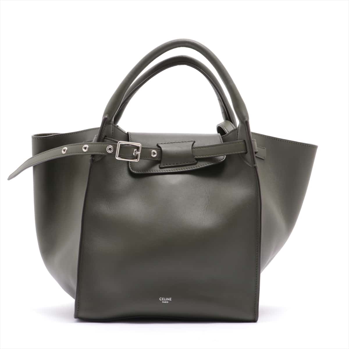 CELINE BIG BAG small Leather 2way handbag Khaki