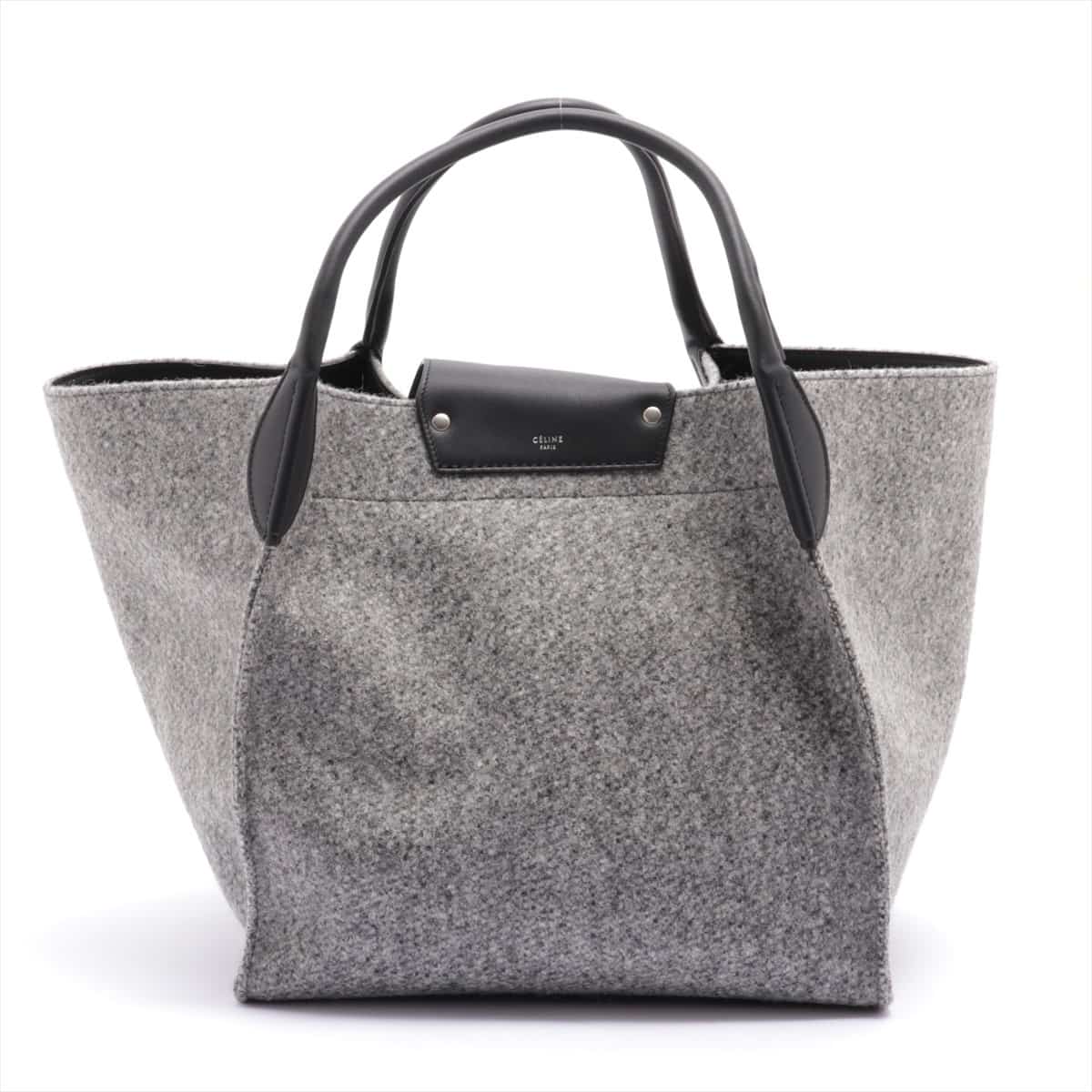 CELINE BIG BAG Medium Wool & leather Tote bag Grey