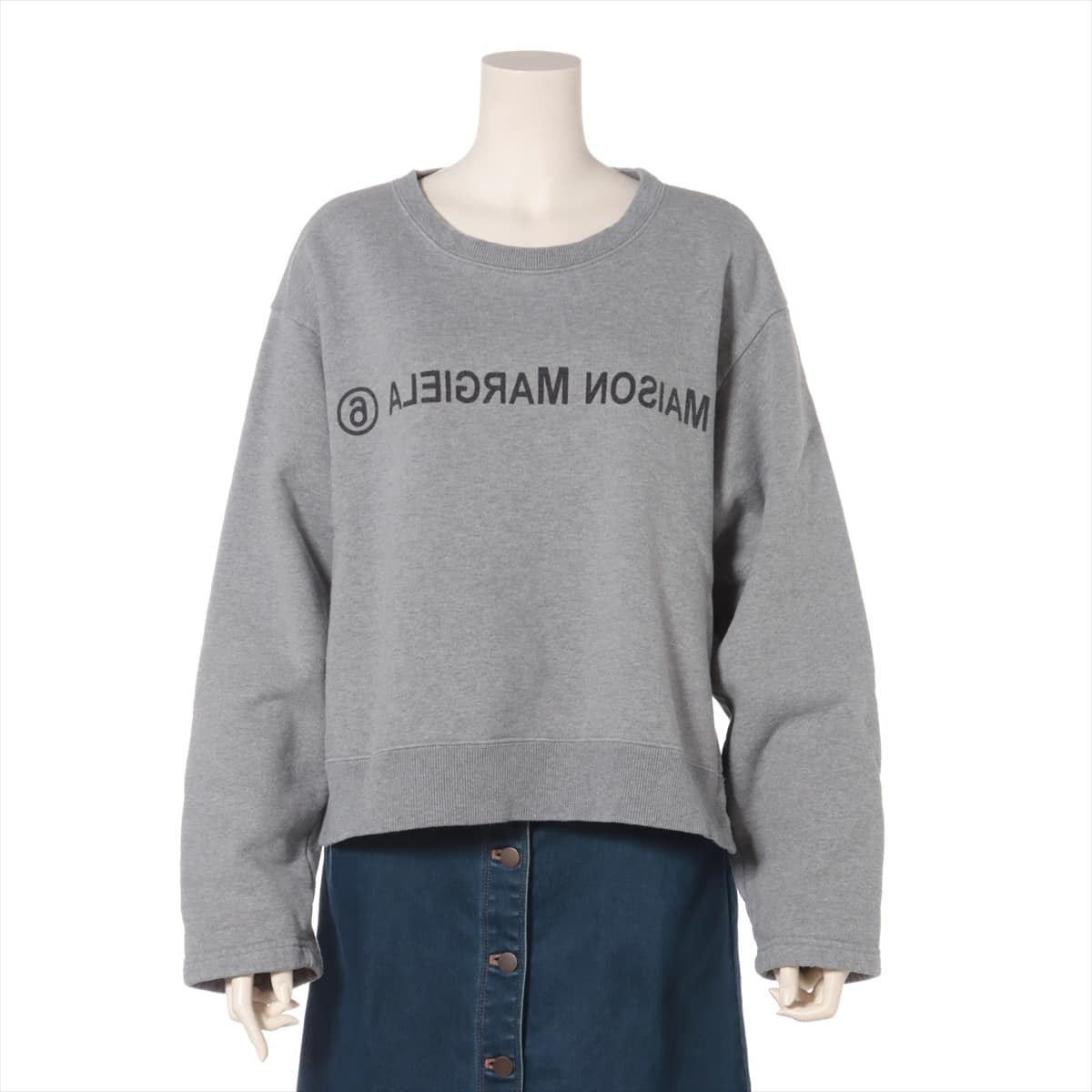 MM6 19-year Cotton & Polyurethane Basic knitted fabric S Ladies' Grey  S32GU0106 reverse logo