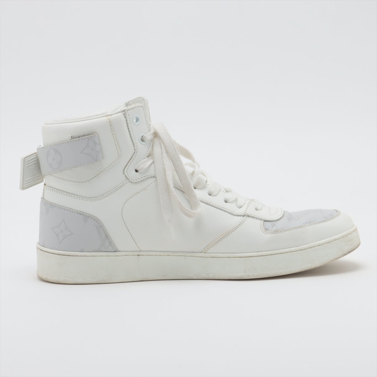 Louis Vuitton Rivoli line 18 years Leather High-top Sneakers 8 Men's White MS1118 Monogram