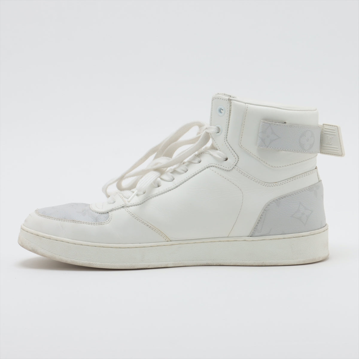 Louis Vuitton Rivoli line 18 years Leather High-top Sneakers 8 Men's White MS1118 Monogram