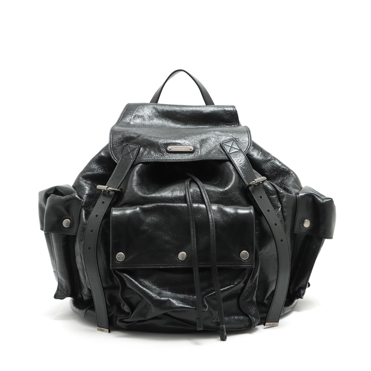 Saint Laurent Paris Leather Backpack Black 491826