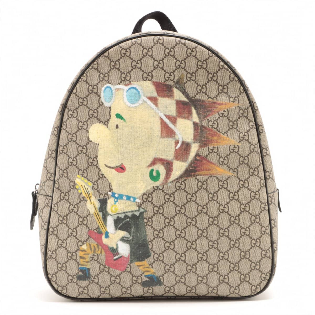 Gucci Kids line GG Supreme PVC & leather Backpack Beige 433578
