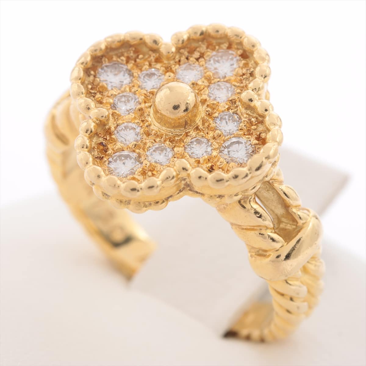Van Cleef & Arpels Vintage Alhambra diamond rings 750(YG) 7.7g