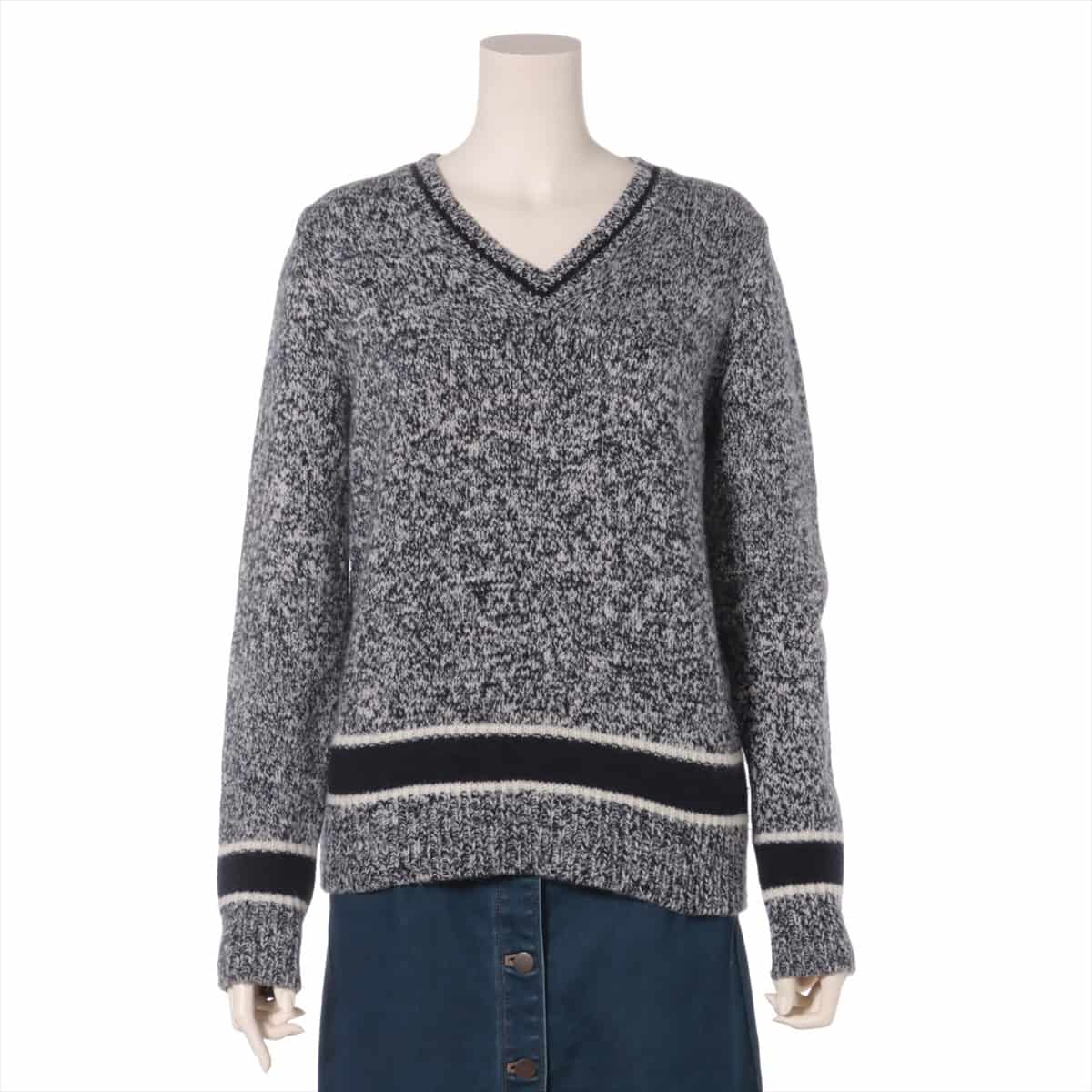 Christian Dior 21AW Wool & Cashmere Knit F36 Ladies' White x navy  054S01AM303 Mouline