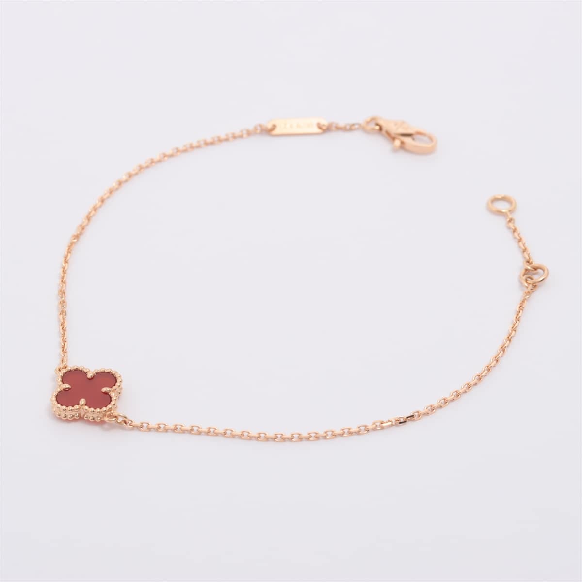 Van Cleef & Arpels Sweet Alhambra Carnelian Bracelet 750(PG) 1.8g