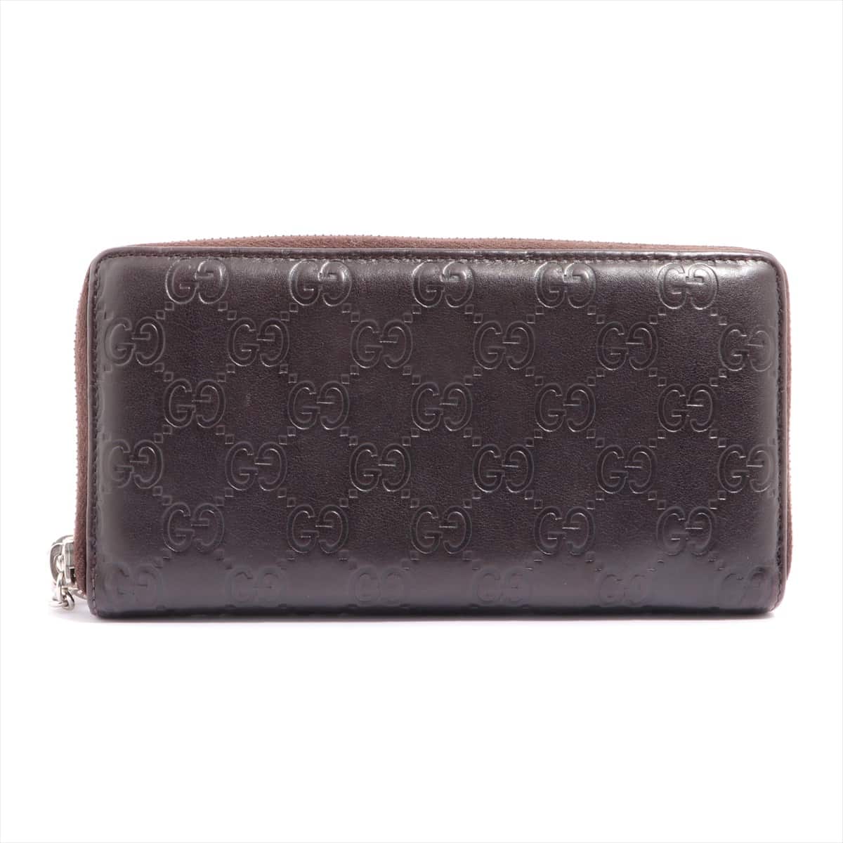 Gucci Guccissima 233025 Leather Round-Zip-Wallet Brown
