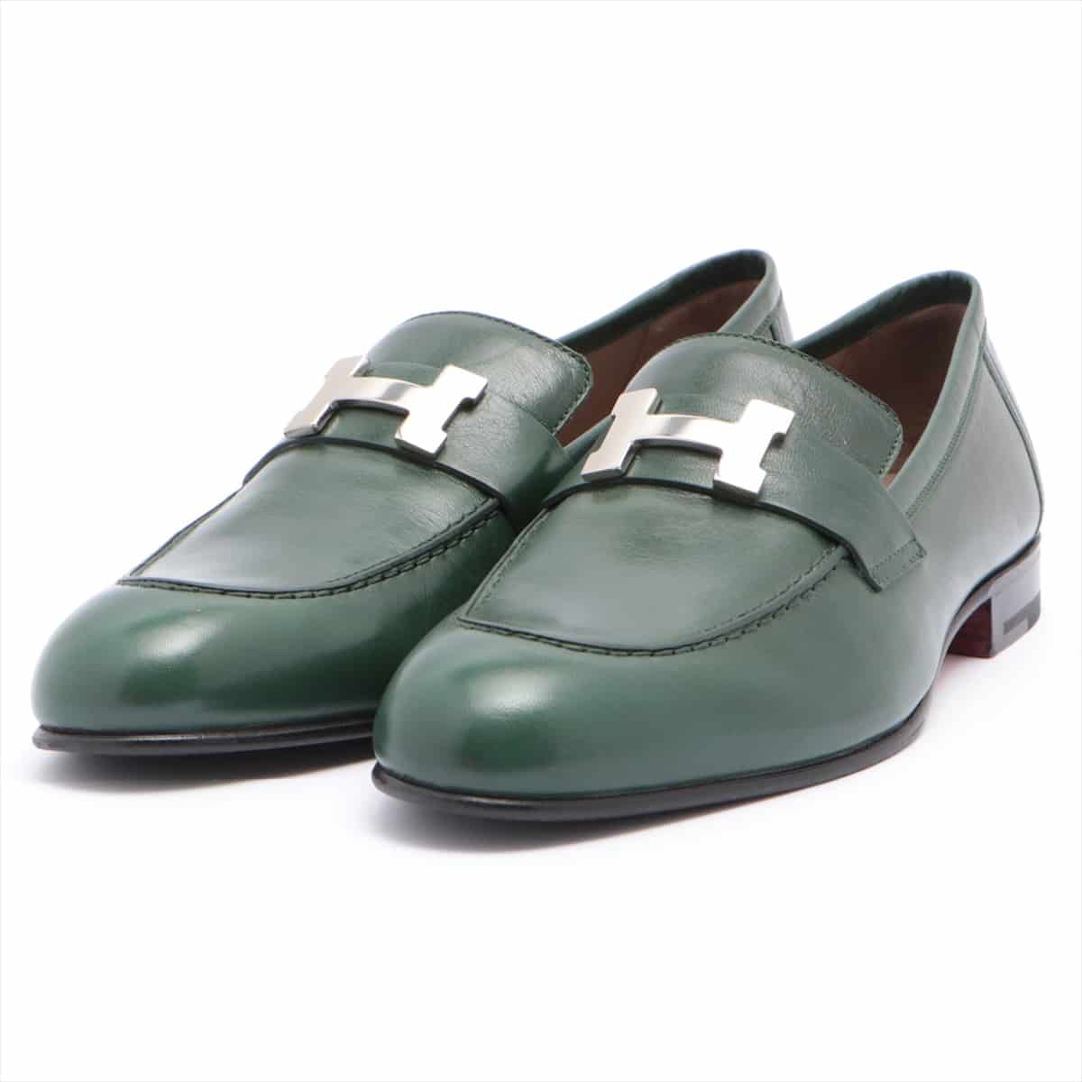 Hermès Leather Loafer 41 Men's Green Moccasin H fittings