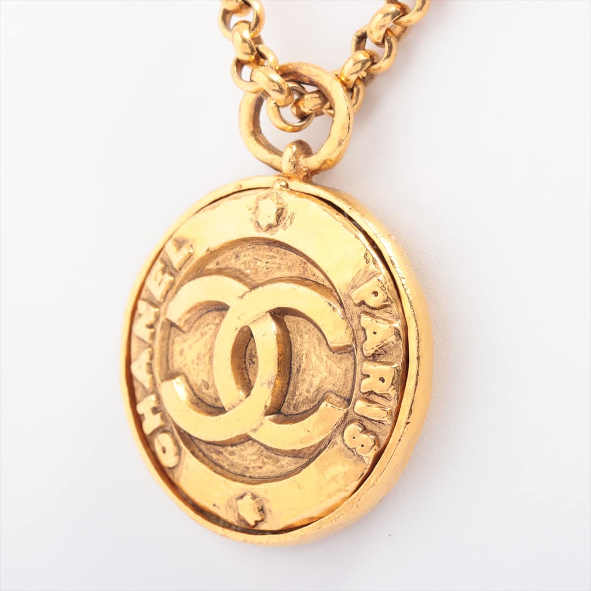 Chanel Coco Mark 2 8 Necklace GP Gold Mirror