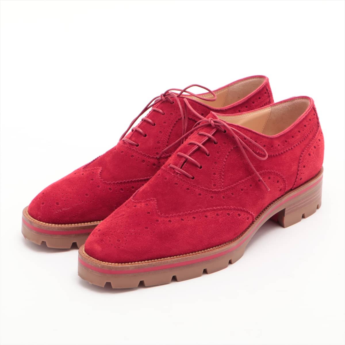 Christian Louboutin Suede Leather shoes 36 Ladies' Red wingtip