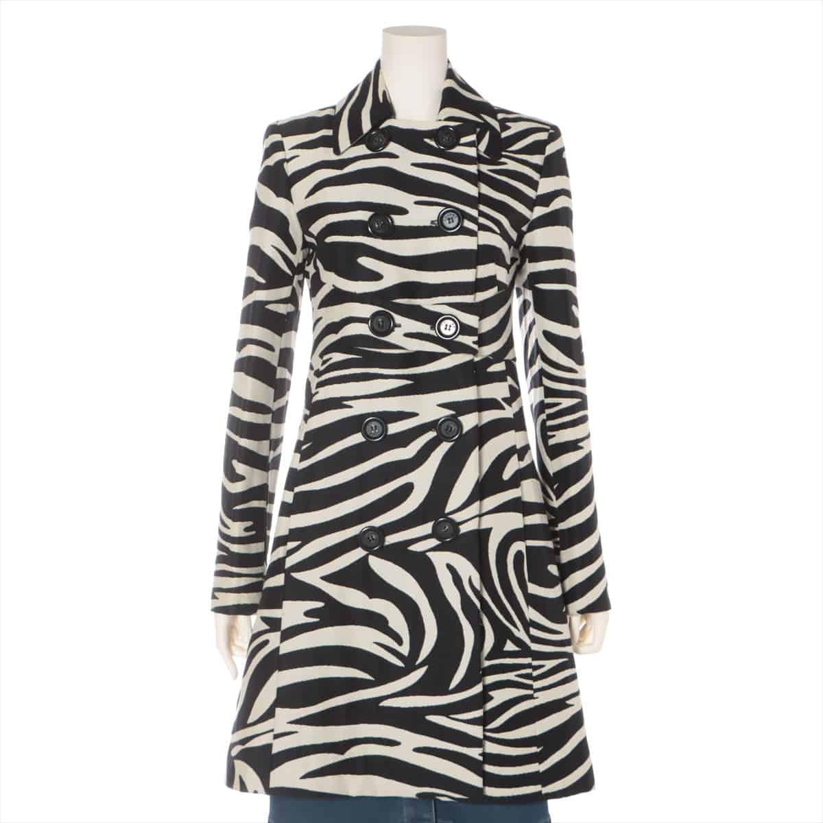 CELINE Wool coats 36 Ladies' Black × White