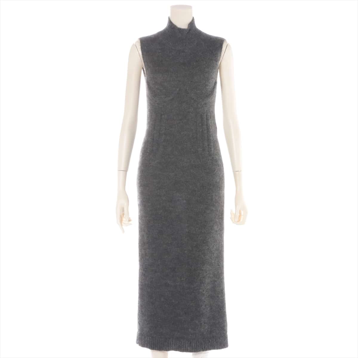 Fendi 20 years Wool x nylon x cashmere Sleeveless dress 36 Ladies' Grey  FZD866 Mohair blend