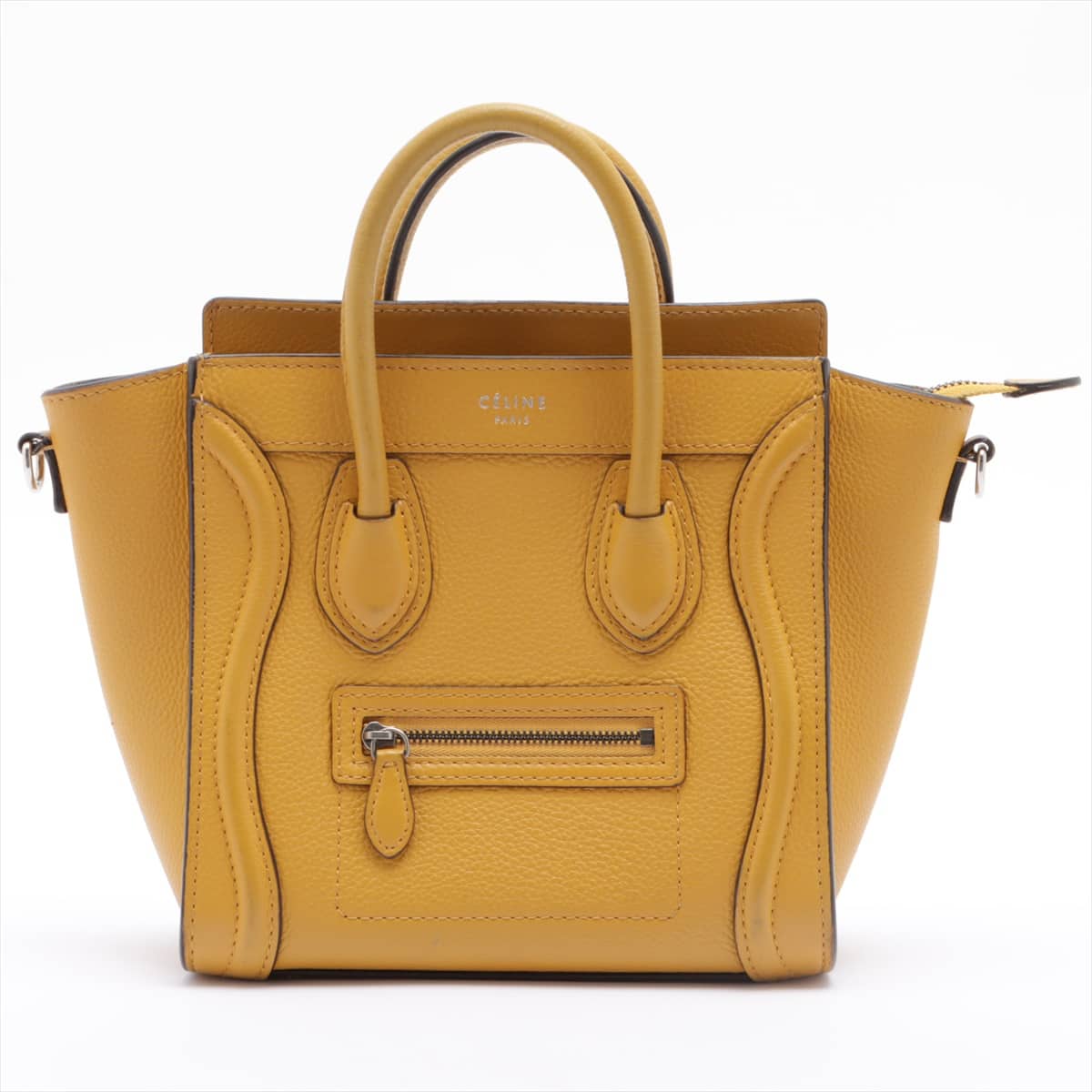CELINE Luggage Nano shopper Leather 2way shoulder bag Yellow
