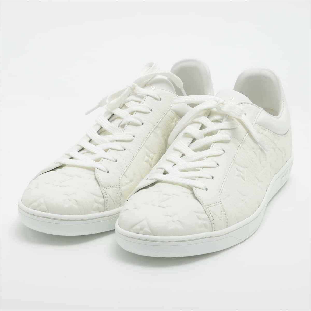 Louis Vuitton 21 years PVC & leather Sneakers 9 Men's White FD0241 Monogram