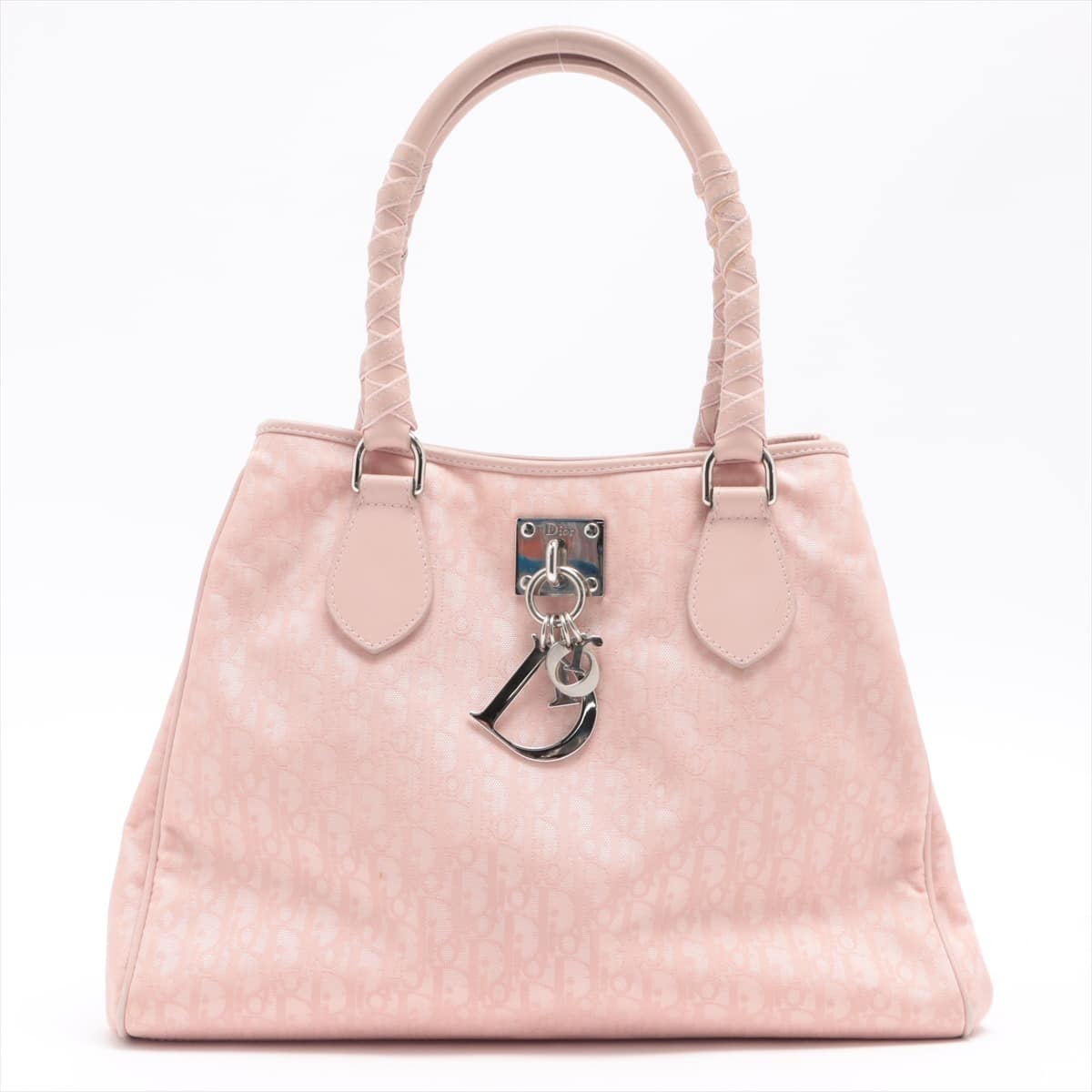 Christian Dior Trotter Lovely Nylon & Leather Hand bag Pink