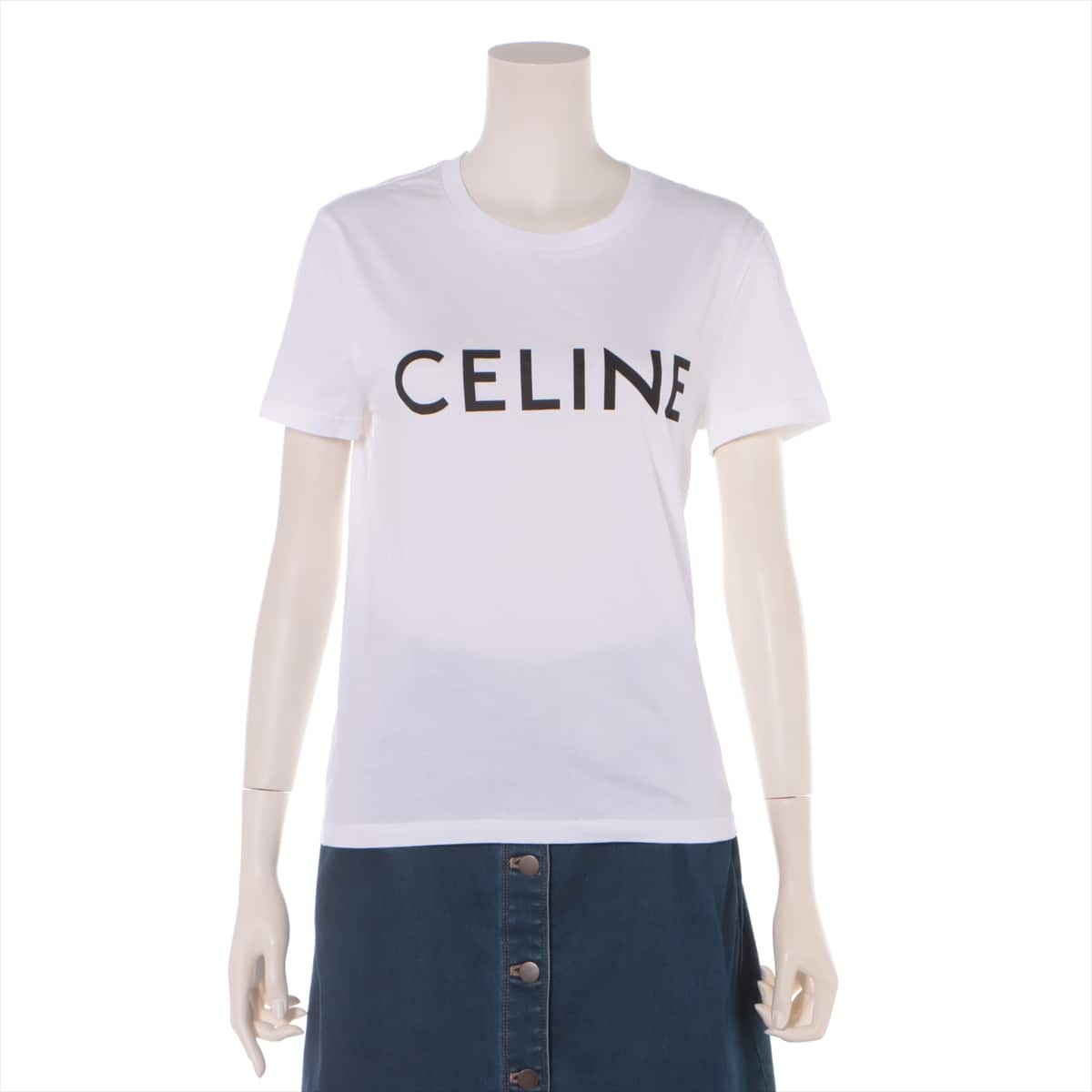 CELINE 20SS Cotton T-shirt S Ladies' White  2X314916G Eddie period