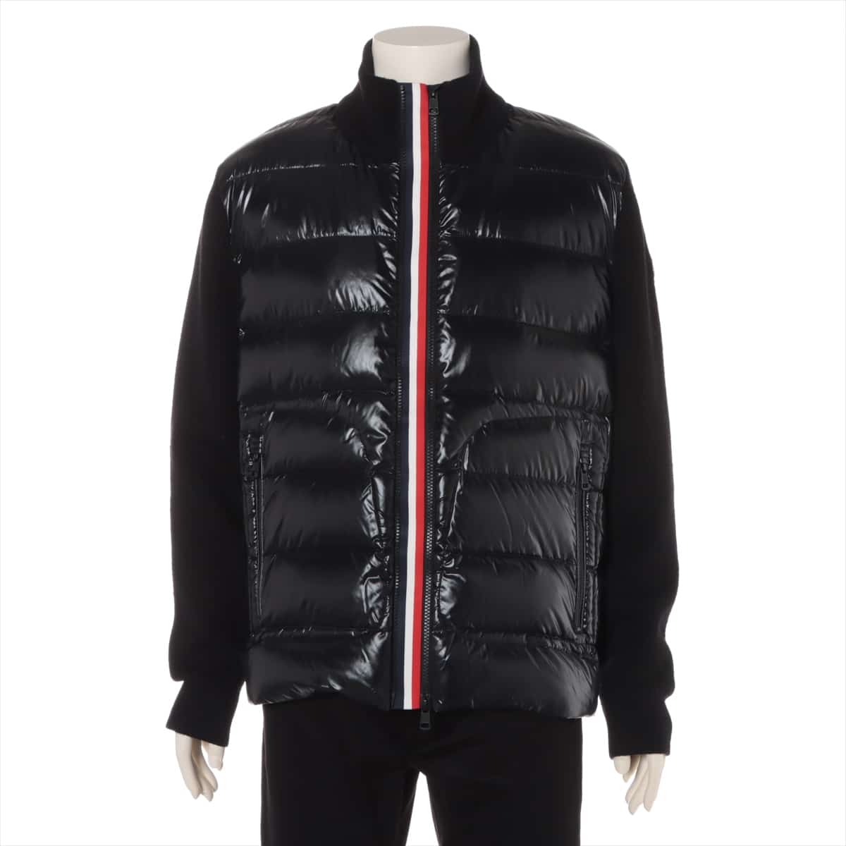 Moncler MAGLIONE 18 years Wool & Nylon Down jacket XL Men's Black  Switch knit