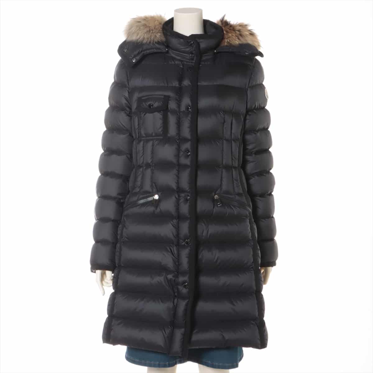 Moncler HERMIFUR 19-year Nylon Down coat 4 Ladies' Black  Removable hood