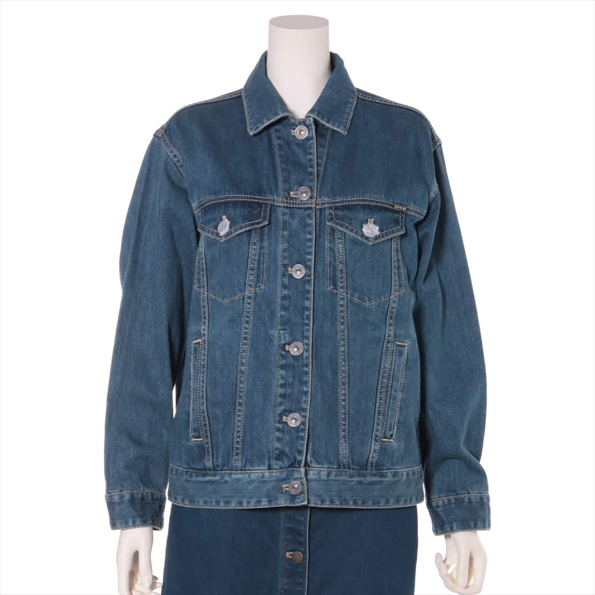 COACH Cotton Denim jacket S Ladies' Blue
