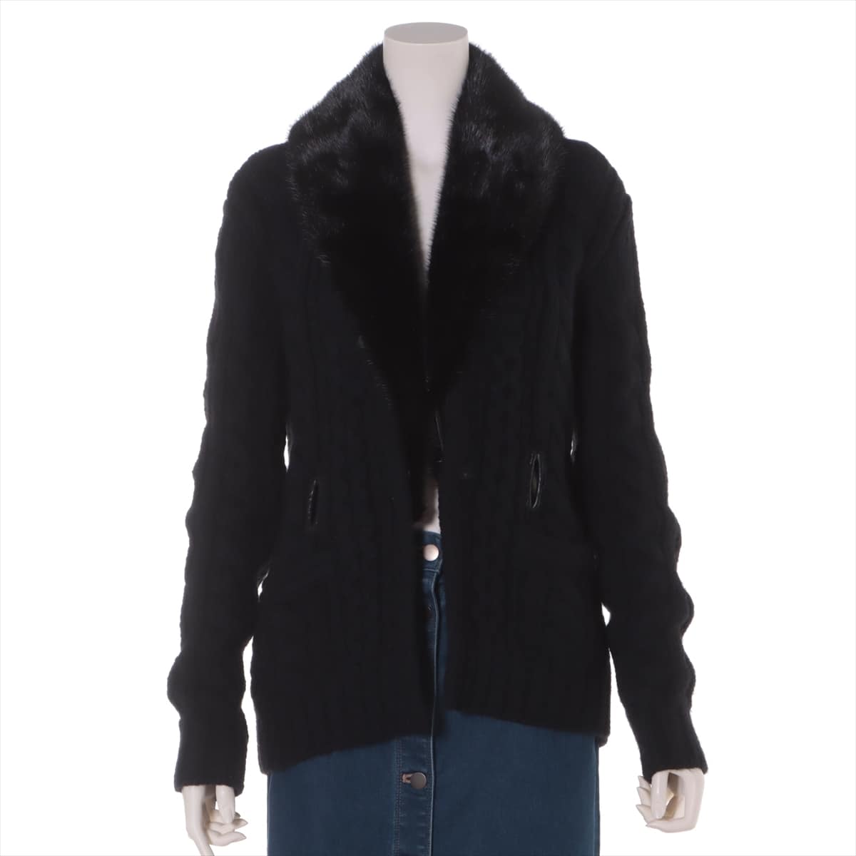 Hermès Cashmere Knit jacket 38 Ladies' Black