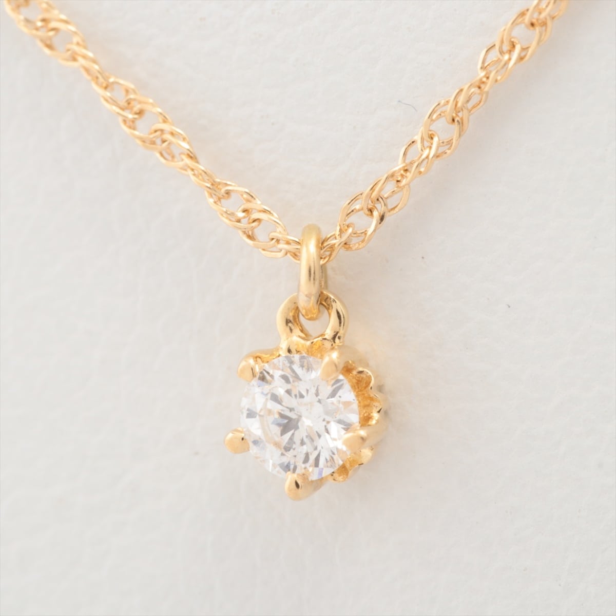Aget diamond Necklace K18(YG) 1.3g 0.1