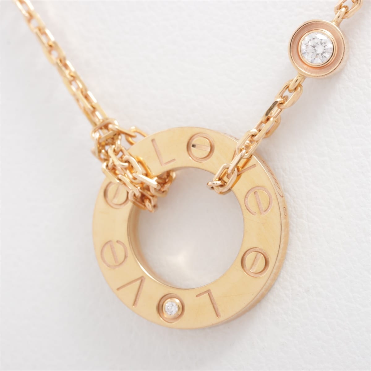 Cartier Love Circle 2P diamond Necklace 750PG 6.2g