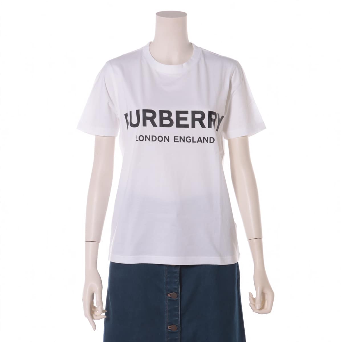 Burberry Tissi period Cotton T-shirt S Ladies' White  8008894 logo