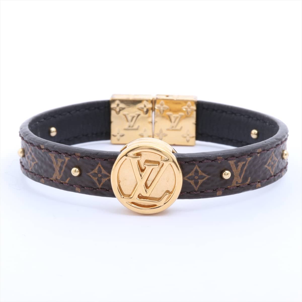 Louis Vuitton M6173E Brasserie LV Circle Reversible Bracelet Leather Brown