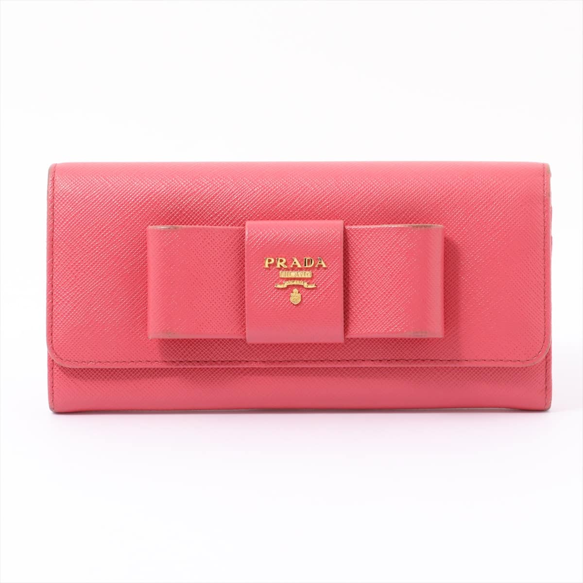 Prada Saffiano 1MH132 Leather Wallet Pink